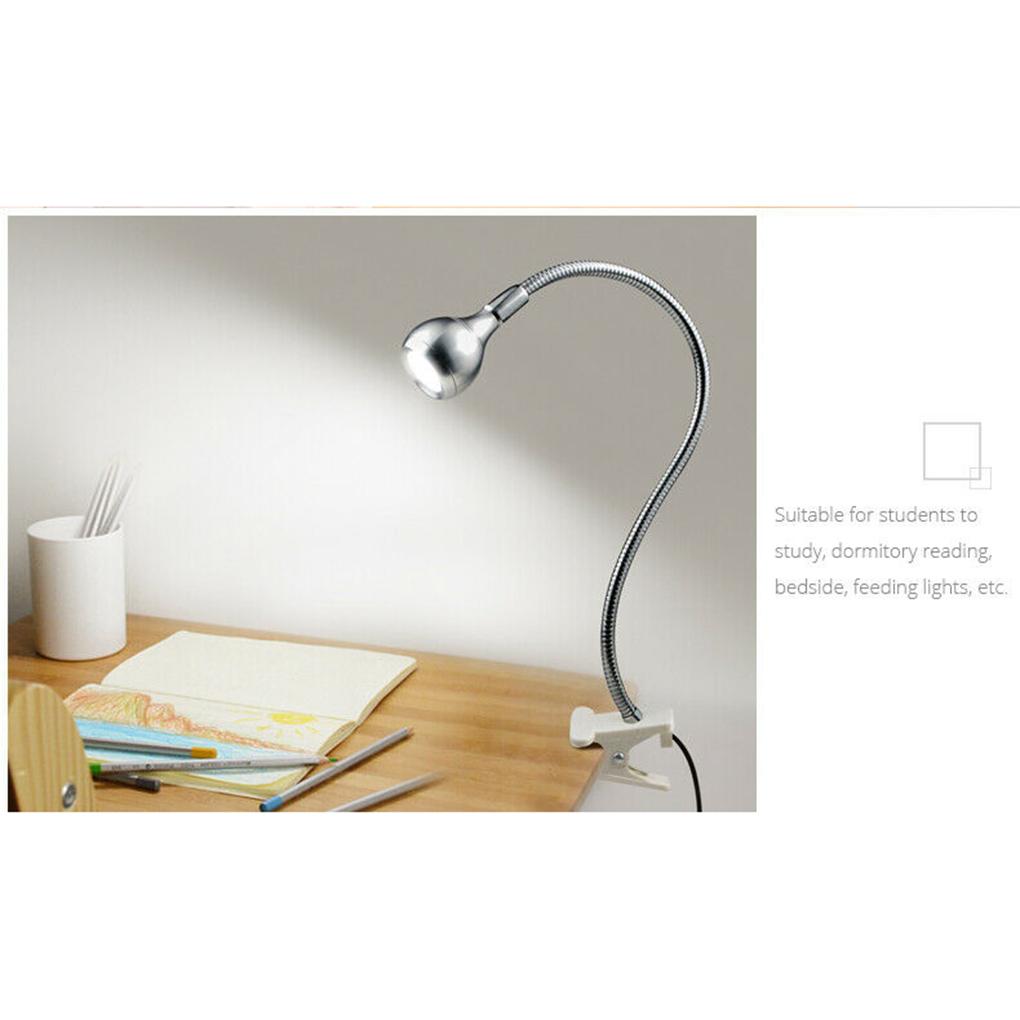 USB Clip-On Reading Light LED Flexible Bed board Office Eye Caring Reading Lamp White Brightness