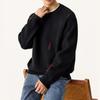 Men's High-End Round Neck Knit Sweater - Black & Red, Warm Autumn/Winter Inner Wear, In Stock with Tags
