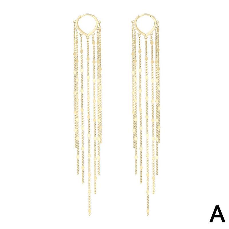 Delicati orecchini con nappe in turchese e oro, orecchini con frange boho a catena lunga, orecchini a lampadario scintillanti - Italia