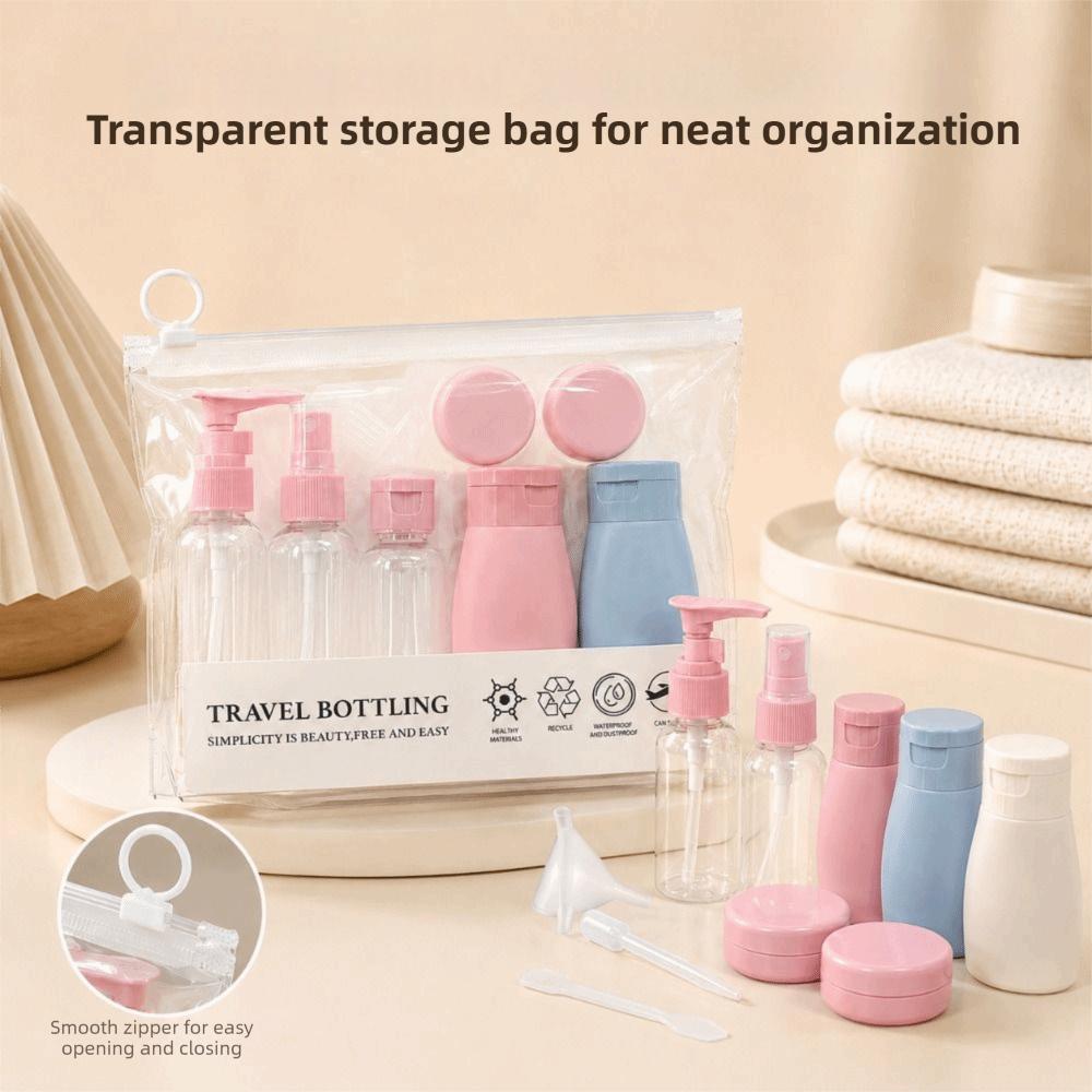 Portable Refillable Bottles Convenient Pump Spray Jars Premium Travel Bottles Set Shampoo