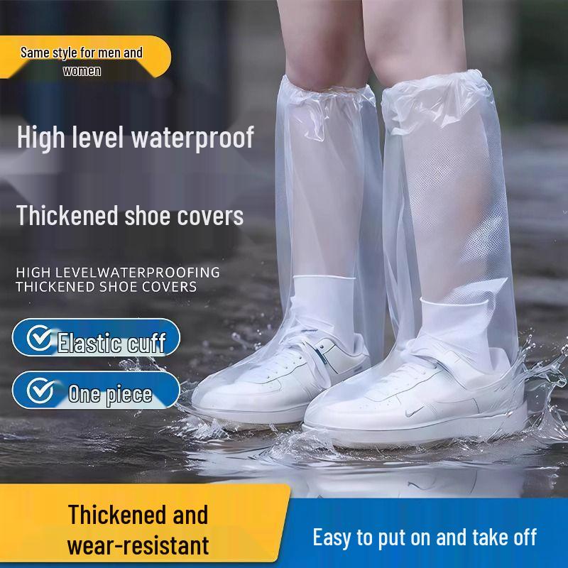 Waterproof Anti-slip High-top Transparent Plastic Boot Covers