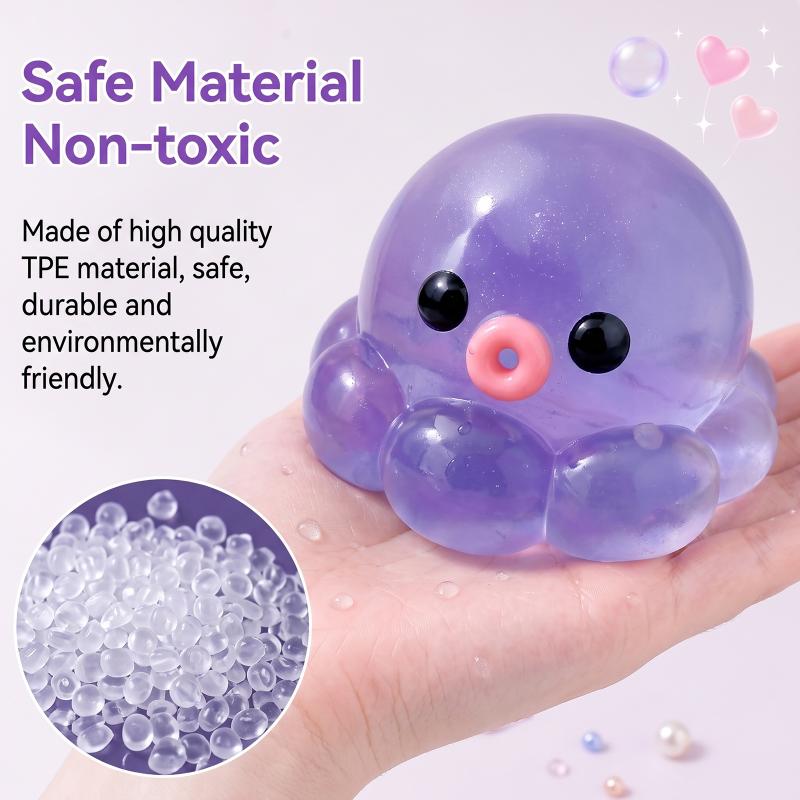 Purple Jelly Octopus Fidget Toy Soft Stretchy Texture Perfect For Stress Relief Kids Adults Home Office Play