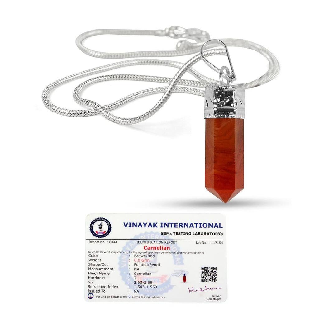 Colgante de lápiz de piedra de cristal de calidad AAA con certificado natural de cristal Reiki con certificado y cadena de metal para curación y piedras preciosas curativas de cristal