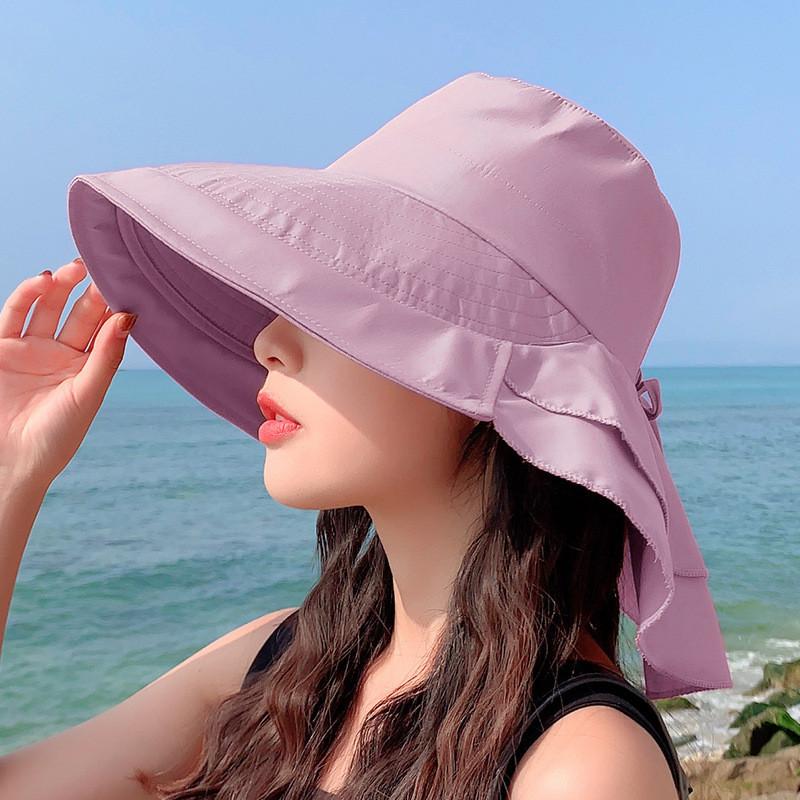 Outdoor Sun Hat For Women Summer Wide Brim Uv Sunshade Cap With Neck Protection