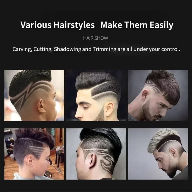 Vintage T9 Barber Clipper Rechargeable Cordless Hair Trimmer Kit For Men Professional Grade With Dragon Engraved Retro Design