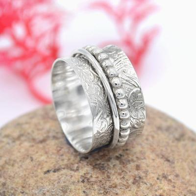 925 Sterling Silver, Handmade Designer Ring, Statement Ring, Spinner Ring, Unisex Gift, Boho Ring, Silver Jewelry
