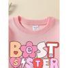 European Sizes Crewneck Sweatshirt for Kids Featuring a 'Best Sister Ever' Design, It Serves As Both Sportswear And Casual Attire