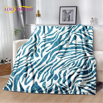 Manta de Felpa Suave con Patrón de Cebra Colorido 3D, Manta de Franela, Manta para Sofá Cama de Sala de Estar, Picnic, Oficina, Cubierta