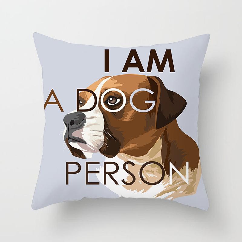 Desen animat geometric drăguț câine și pisică husă de pernă față de pernă acasă sufragerie canapea decor față de pernă