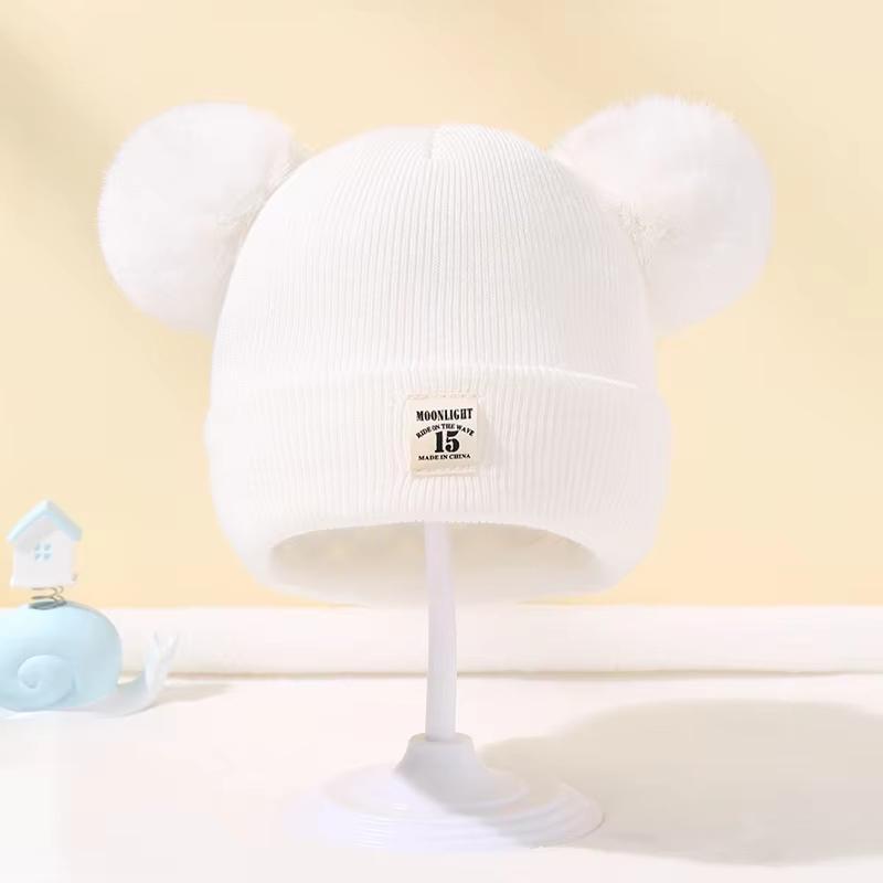 Winter Children Warm Baby Knitted Hats With Pom Pom Kids Knit Beanie Hats Solid Color Children's Hat For Boys Girls Accessories