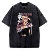 Mirai Nikki cotton Vintage Washed shirt men Retro Punk anime Digital Graphic Psychedelic tshirt graphic Psychedelic women Trendy