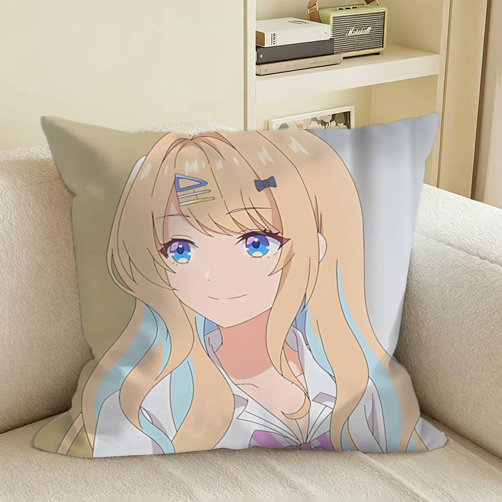 Ryuto x Runa Anime Kimizero Square Sofa Pillow Cover Solid Color Living Room Home Decor Cushion Case