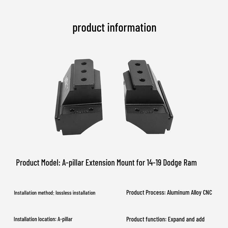 LED Spotlight A-Pillar Bracket Quick Release for 14-19 Dodge Ram
