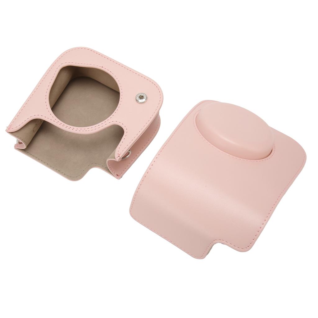 Protective Camera Case PU Leather Pure Color Camera Carrying Bag with Strap for Camping Travel