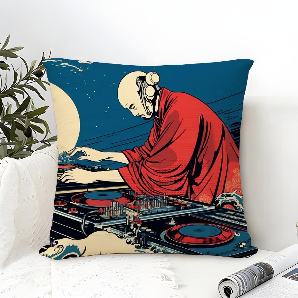 Classic Japanese Geisha Marine Day Pillow Case Linen Pillow Case Sofa Home Decor Cushion Cover Cushion Cove