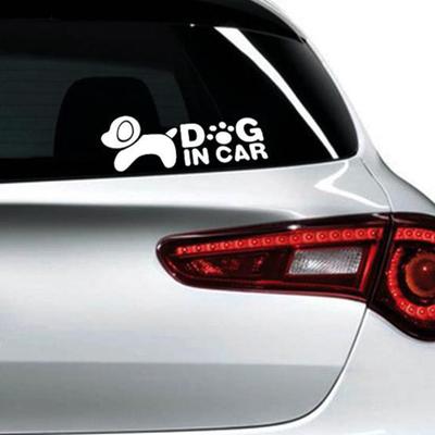 Adesivo per auto riflettente autoadesivo in PET stampato con lettere di cane cartone animato in auto