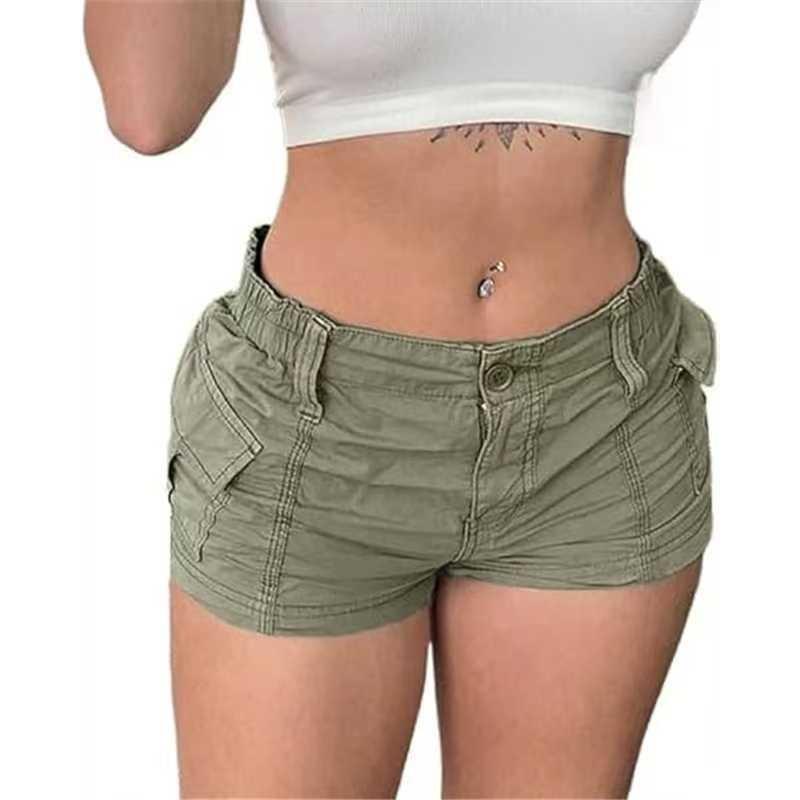 

Женские новые однотонные джинсовые шорты для работы XXL зелёный