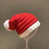 WTEMPO Adult Christmas Decorative Bell Hats Gifts Striped Warm Knitted Red Woolen Hats Elastic Windproof Cold-proof Couple Christmas Hats