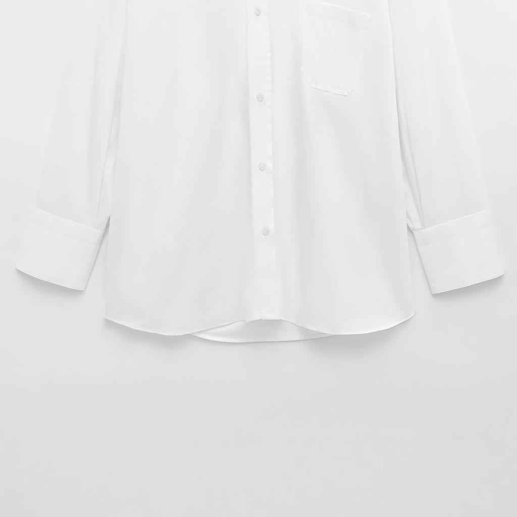 2025 Spring Women's Fashionable Loose European & American Style Pocket Shirt