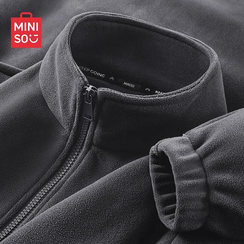 

MINISO Unisex Plush Lined Stand-Collar Jacket 3XL