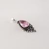 Morganite Gemstone 925 Sterling Silver Statement Pretty Pendant 1.5" For Anniversary Gift PP-70-16