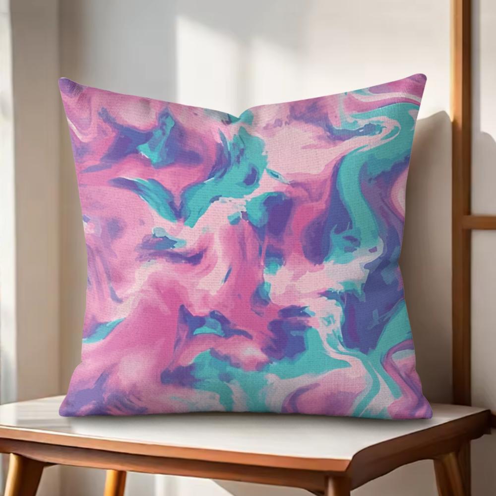 Marble Pattern Cushion Cover Natural Linen Organic Fabric DoubleSided Printing Couch Pillow Covers Home Decor Gift