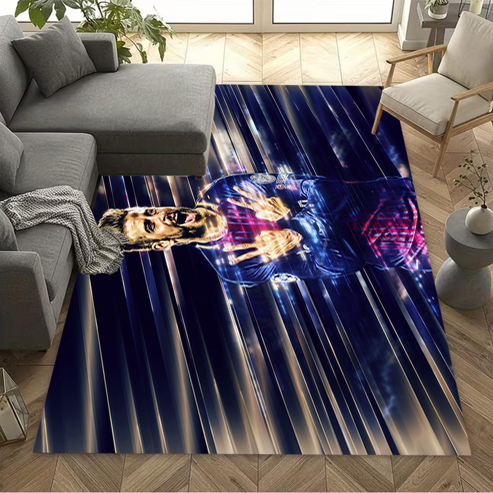 Football Player Action Area Rug Design for Study room Entryway Dining Room Balcony Antislip Carpet Decorate Offices Best for Christmas