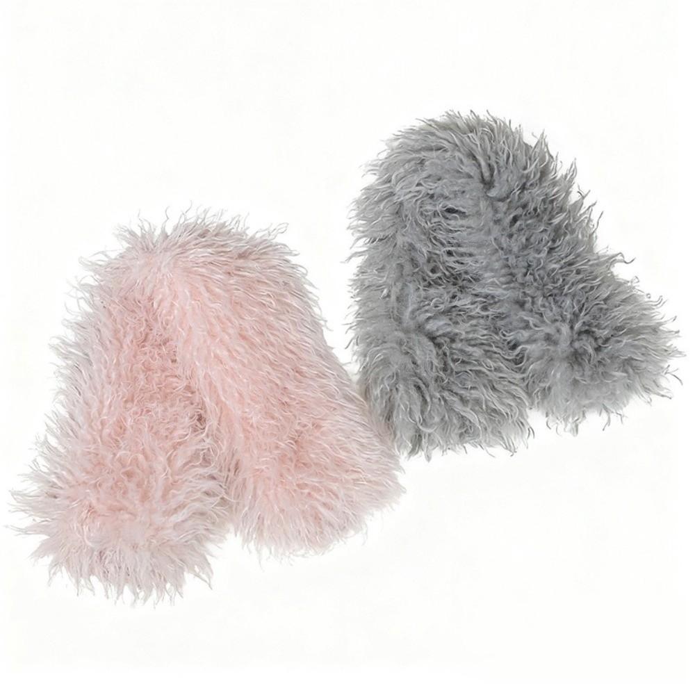 Solid Color Imitation Wool Scarf Magnetic Snap Faux Fur Collar Neckwear Fluffy Muffler  Night Out