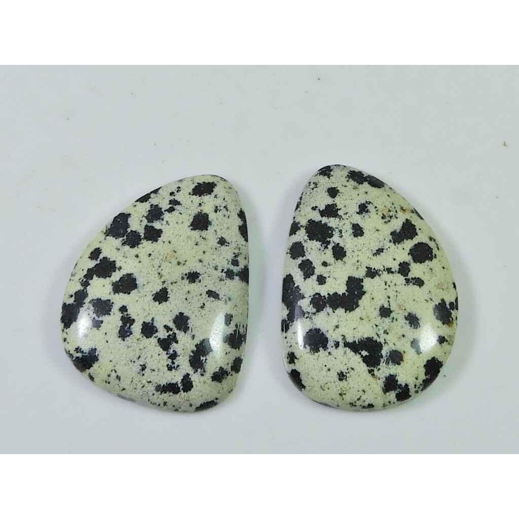 25.55Cts. Natural Dalmation Jasper (17mm X 24mm Each) Cabochon Match Pair SK-2522