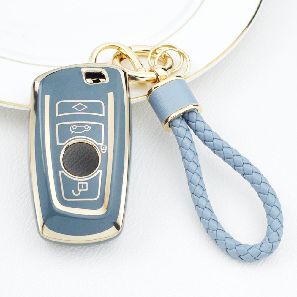 TPU Remote Car Key Case Cover Holder for BMW 1 3 5 7 Series X1 X3 X4 X5 X6 F10 F20 F30 F34 F25 F31 M3 M4 E34 Keychain