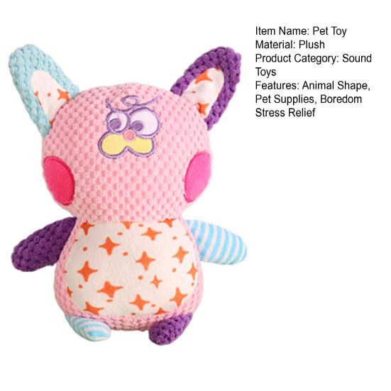 Yousheng Plush Animal Dog Chew Toy Boredom Stress Relief Squeaky Frog Cat Rabbit Plushie Bite Resistant Dog Teething Cleaning Interactive Animal