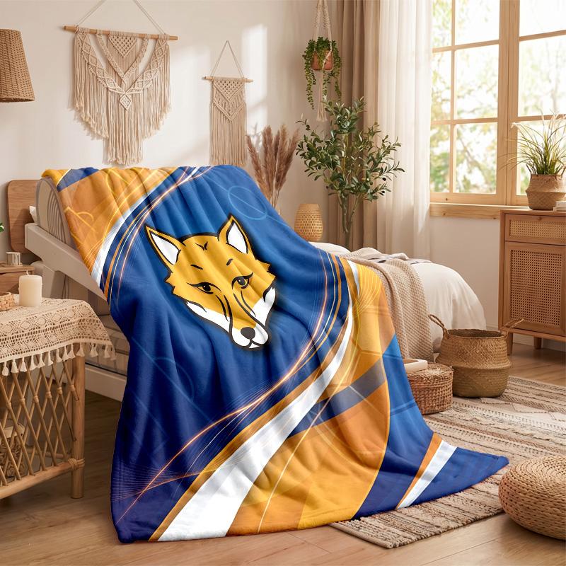 Leicester City Football Print Flannel Blanket Soft Warm Sofa Bed Throw Blanket For Home Office Bedroom