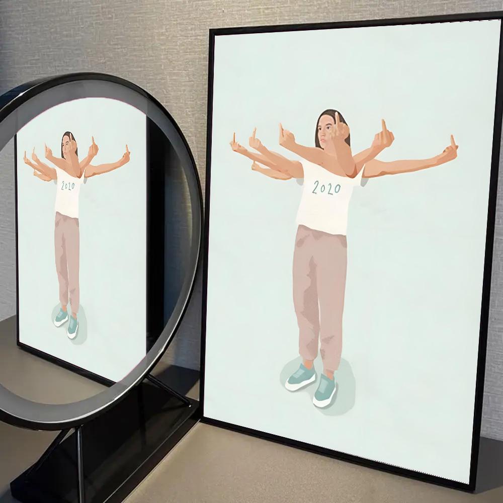 Abstract Figure Cup Thinking Coffee Girl Daily Life Nordic Poster HD Posters Home Room Bar Cafe Decor Art Wall Painting Picture