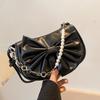 Stylish Urban Chic Small Pu Leather Shoulder Bag For Women With Bow Detail