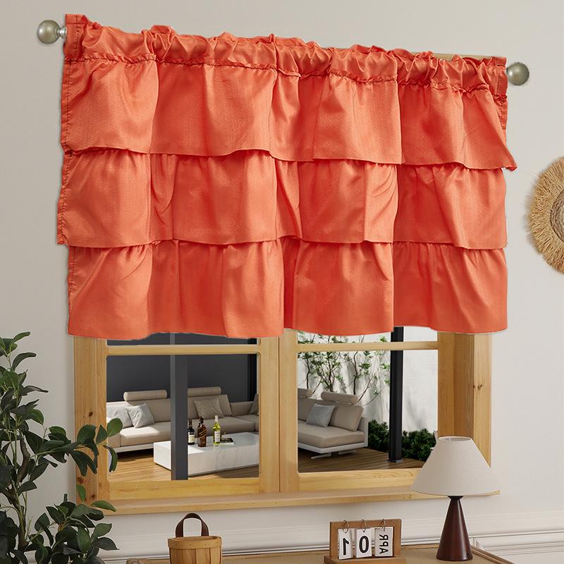 

Cross-Border Exclusive American Retro Fringe Coffee Curtain - Punch-Free Short Curtain 45x100 сірий колір