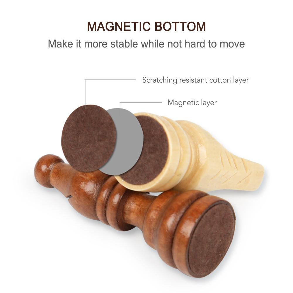 Magnetic Wooden Folding Chess Set with Felted Game Board Interior Folding Chessboard Travel