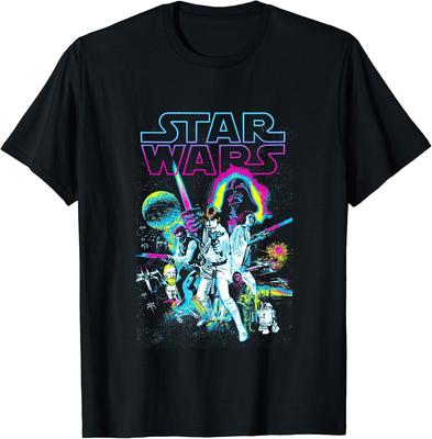 Star Wars Vintage Neon Splatter Filmplakat T-Shirt