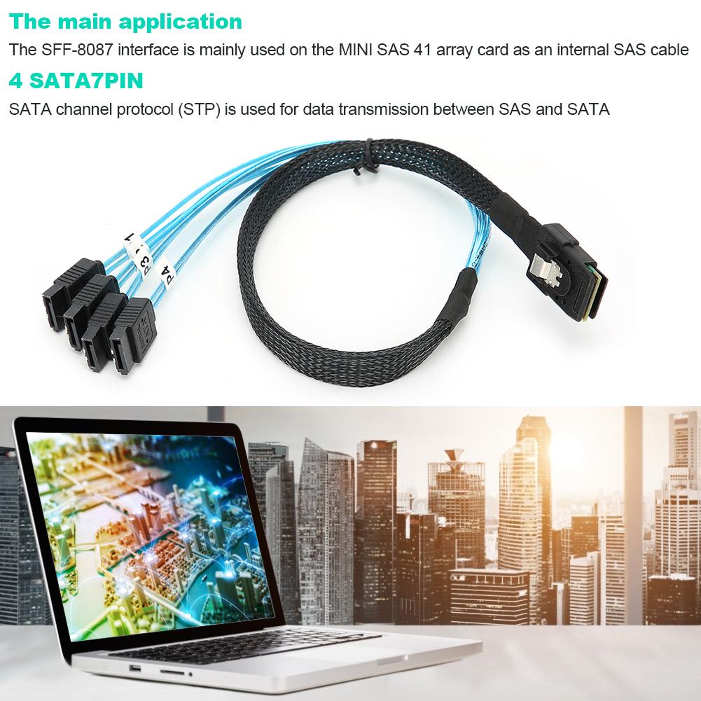 G0101 Mini SAS Cable 36P SFF‑8087 to 4SATA Server Data Line Computer Accessories