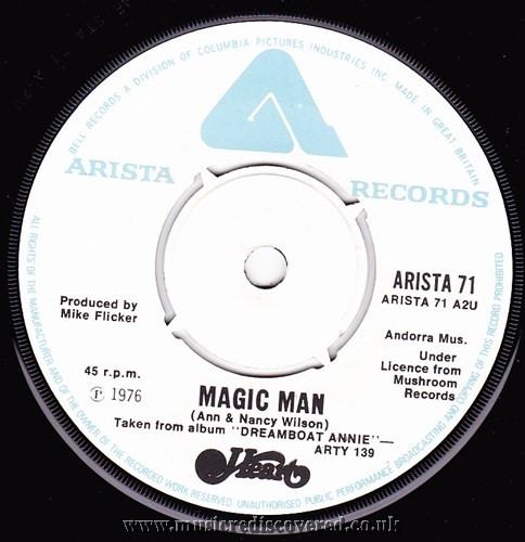 7inch Record HEART - Magic Man ARISTA71 Arista 1976 UK Rock Used