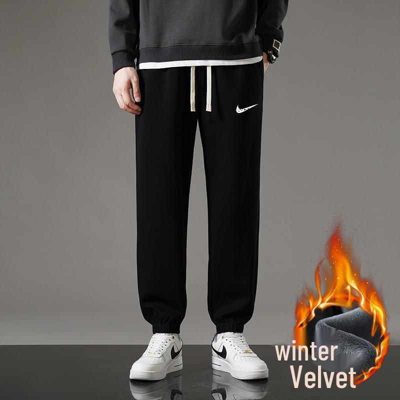 Pantaloni de trening la modă căptușiți cu fleece pentru bărbați și femei 2025: Pantaloni casual sport de exterior pentru toamnă/iarnă