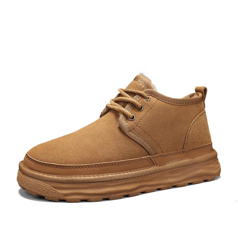 New Men's Shoes Size Winter Warm Shoes Snow Boots for Men Velvet and Thickening Outdoor Non-slip Anti-wear Mens Short Boots