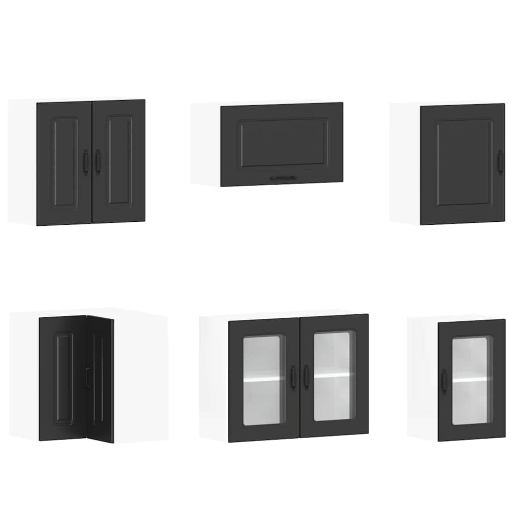 11 Piece Kitchen Cabinet Set Kalmar Black Wood Based Material