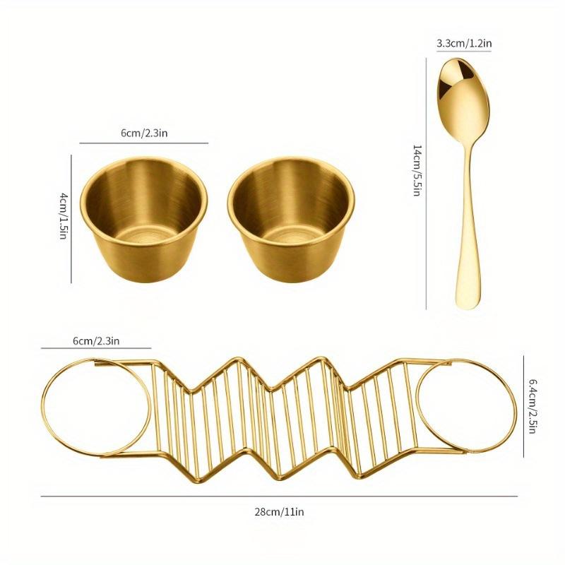 Mexikanischer Pfannkuchenständer aus Edelstahl, Suppendip-Schale, TacoHolderStand, Doppelbecher-Lebensmittelständer