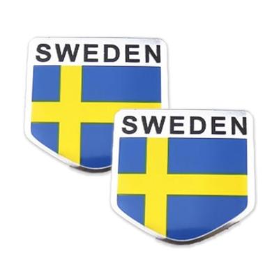 [Set mit 2] Flaggenaufkleber Schweden Husqvarna Volvo S60L S90L XC40 XC60 XC90 V90