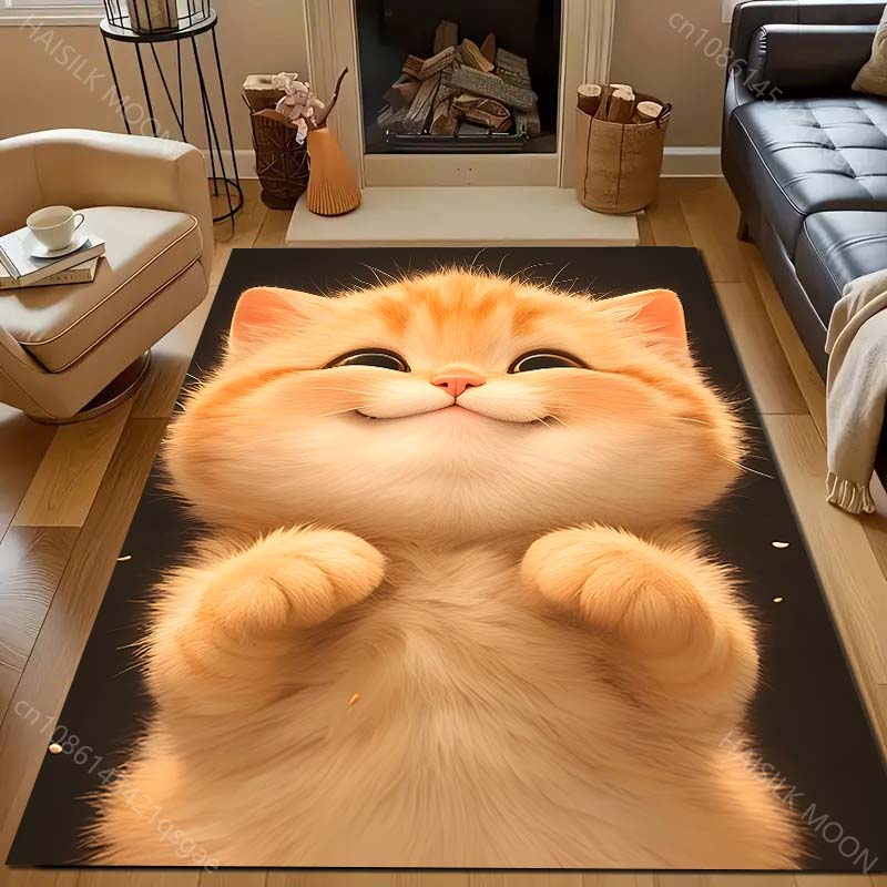 

Multisize Happy Cat Pattern Carpet for Bedroom Living Room Bedside Sofa Floor Mat Modern Home Decor Area Rugged Luxury Gift 40x60cm (16x24in)