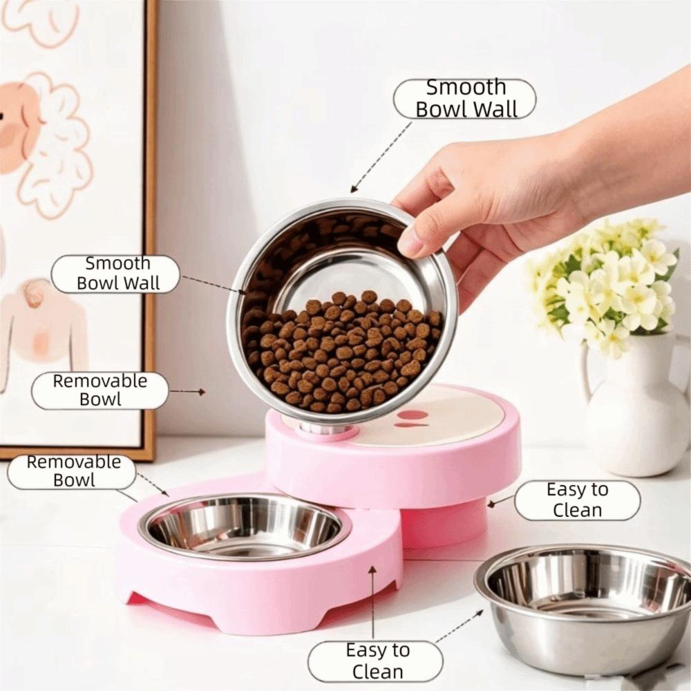 Double-layer Rotatable Gravity Water Dispenser Splash-proof Pet Drinking Fountain Travel Carrying
