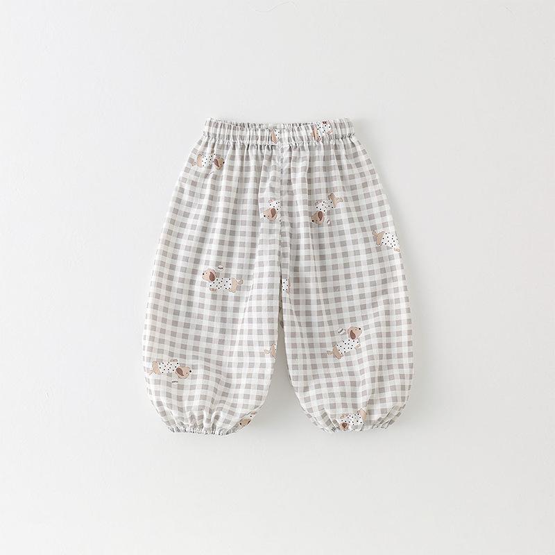 Korean-Style Anti-Mosquito Summer Pants for Infants - Boys & Girls Thin Loose Cuffed Lantern Pants