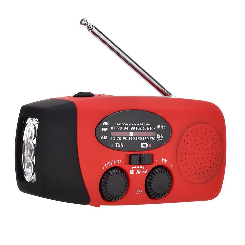 Hand-Crank Solar-Powered LED Light & Emergency Radio with Mobile Power Bank