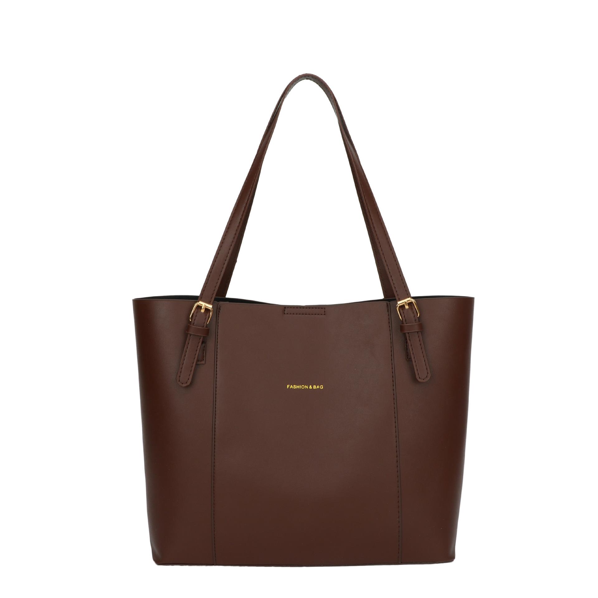 

Splicing large-capacity bags Women s 2025 fashion contrasting colors Student class bags Versatile shoulder bags коричневый