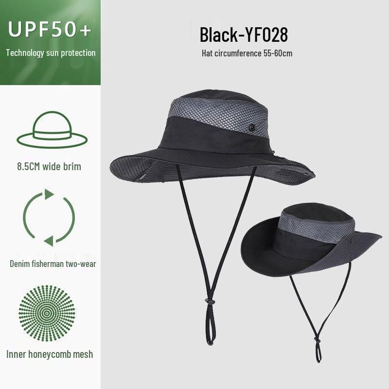 

Men s & Women s Breathable Quick-Dry Sun Hat for Summer Hiking & Fishing, Foldable Mesh Design One Size чёрный